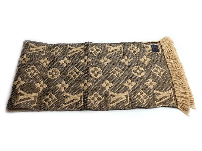 Bufanda Louis Vuitton Giant Monogram Jungle de seda y lana Castaño - vista 4