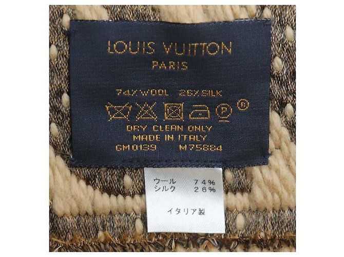 Bufanda Louis Vuitton Giant Monogram Jungle de seda y lana Castaño - vista 5