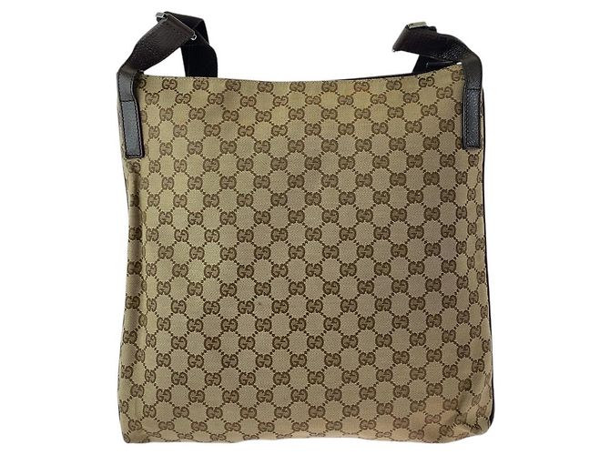 Borsa a tracolla Gucci GG Canvas e pelle Marrone Beige - vista 2