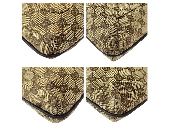 Borsa a tracolla Gucci GG Canvas e pelle Marrone Beige - vista 3