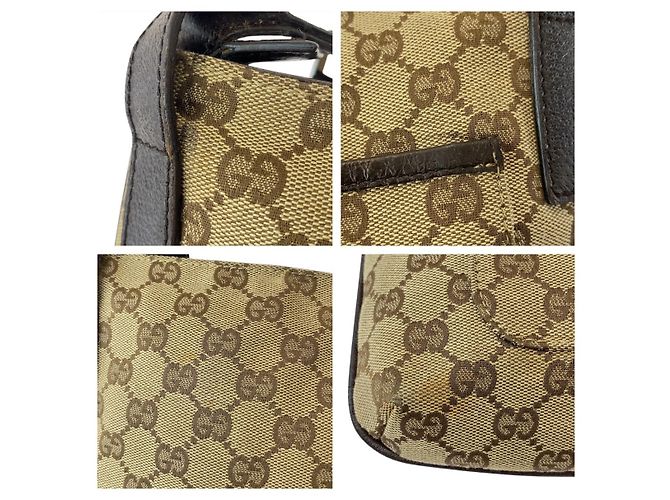 Borsa a tracolla Gucci GG Canvas e pelle Marrone Beige - vista 5