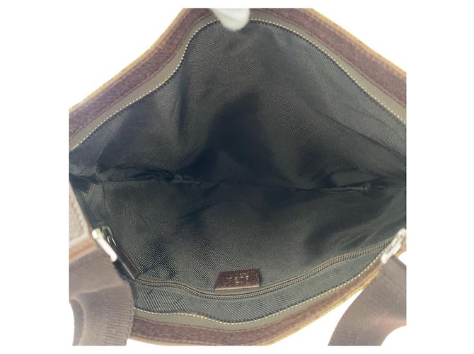 Borsa a tracolla Gucci GG Canvas e pelle Marrone Beige - vista 9