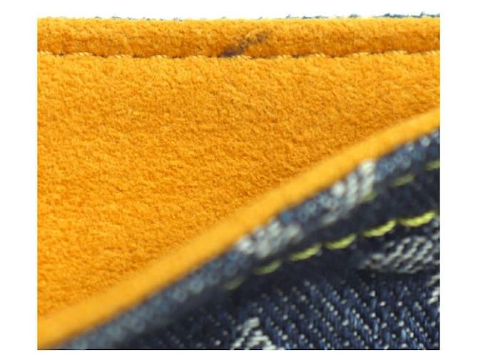 Clutch Louis Vuitton Pochette Plat Monogram Denim Blu - vista 6