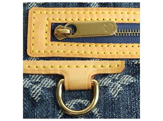 Clutch Louis Vuitton Pochette Plat Monogram Denim Blu - vista 7