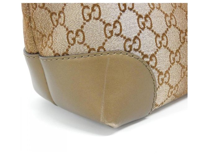 Bolsa de ombro Gucci GG Canvas e couro Marrom Bege - vista 4