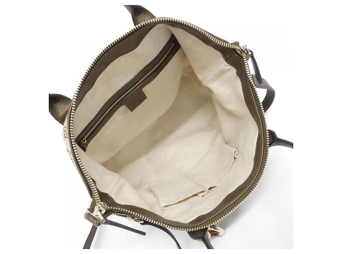 Bolsa de ombro Gucci GG Canvas e couro Marrom Bege - vista 7