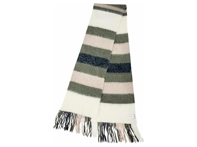 Sciarpa lunga in mohair e alpaca Brunello Cucinelli Bianco - vista 2