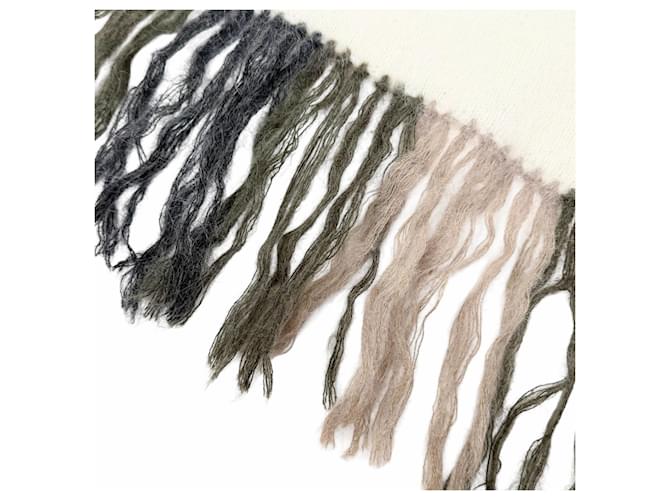 Sciarpa lunga in mohair e alpaca Brunello Cucinelli Bianco - vista 5