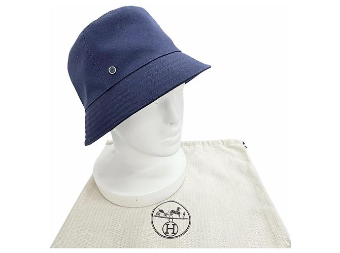 Hermès Cappello bucket in cotone Hermes Eden Serie Parts 57 Blu - vista 2