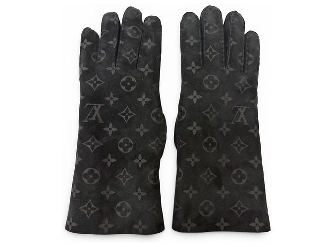 Louis Vuitton Gon Sherling Darling Monogram Shearling-Handschuhe Schwarz - Ansicht 2