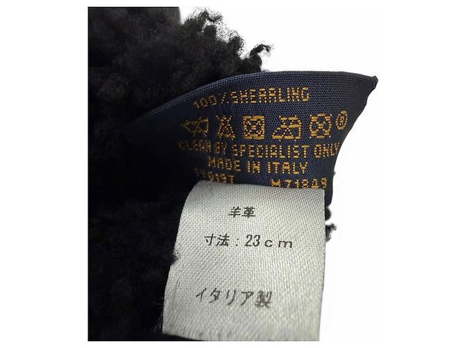 Louis Vuitton Gon Sherling Darling Monogram Shearling-Handschuhe Schwarz - Ansicht 6
