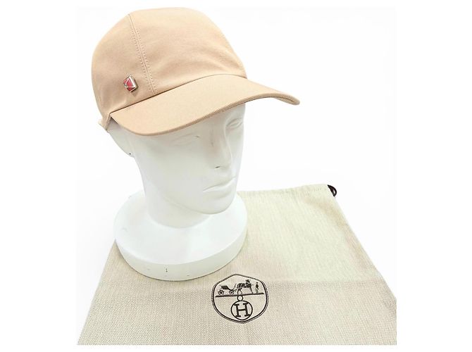 Hermès Hermes Cap Davis Dot Medor Serie Cotton Cap57 Braun Beige - Ansicht 2