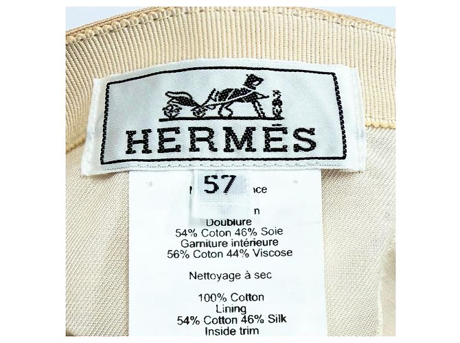 Hermès Hermes Cap Davis Dot Medor Serie Cotton Cap57 Braun Beige - Ansicht 9