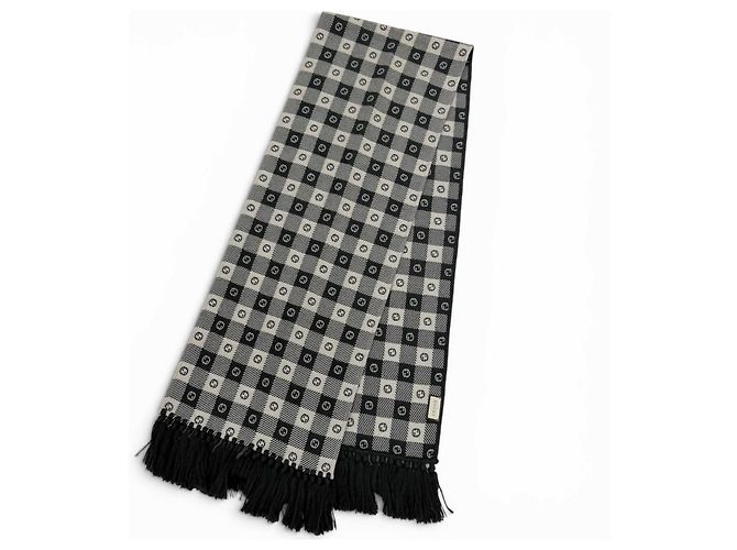 Cachecol de lã e algodão com Interlocking G Gucci Preto - vista 3