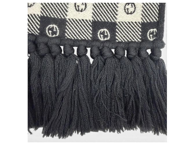 Cachecol de lã e algodão com Interlocking G Gucci Preto - vista 5