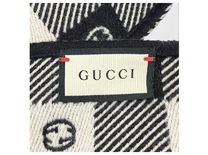 Cachecol de lã e algodão com Interlocking G Gucci Preto - vista 6