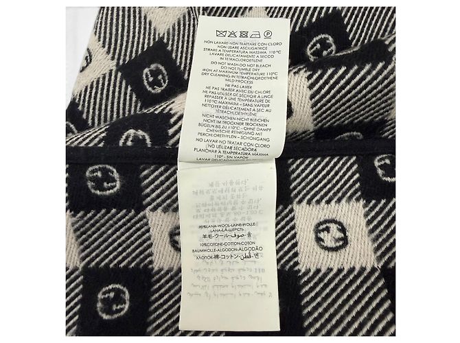 Cachecol de lã e algodão com Interlocking G Gucci Preto - vista 8