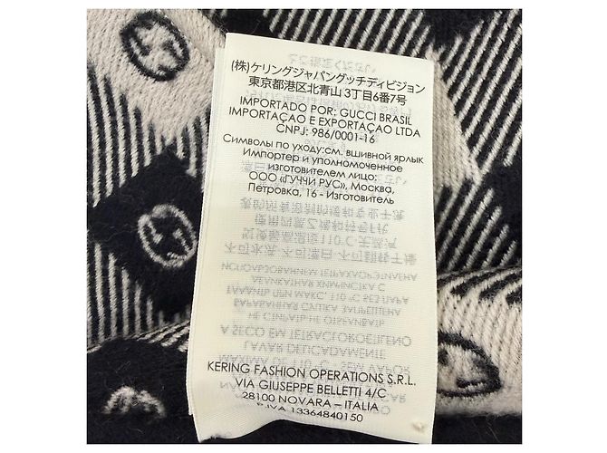 Cachecol de lã e algodão com Interlocking G Gucci Preto - vista 9