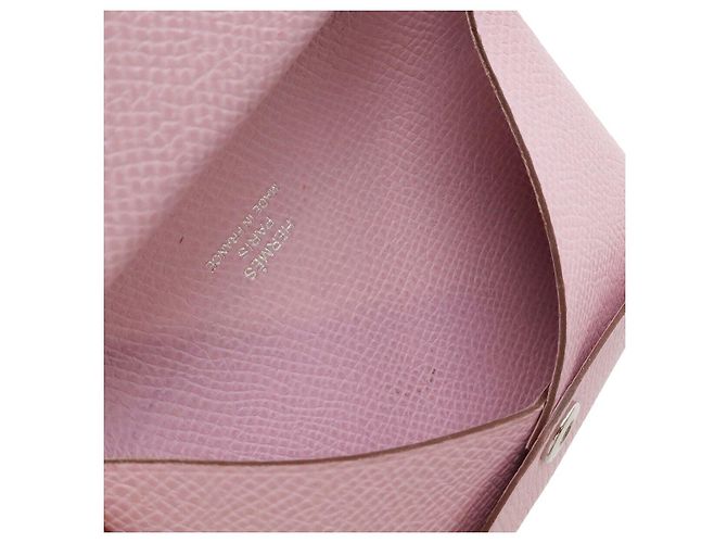 Hermès Hermes Calvi Duo Veau Epsom Tarjetero Rosa - vista 5