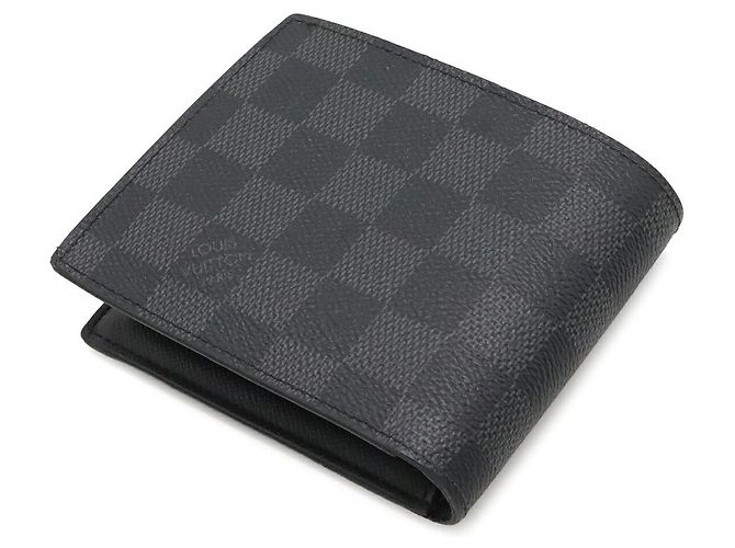 Portafoglio Louis Vuitton Portefeuille Marco NM Damier Graphite Canvas Nero - vista 2