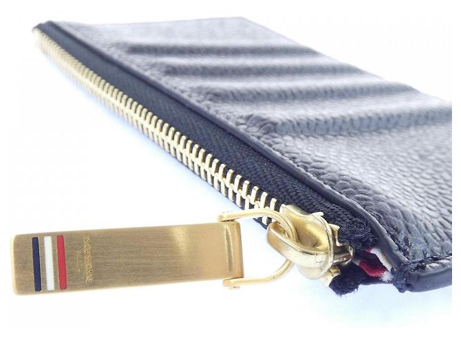 Thom Browne Leder-Kleingeldbeutel Schwarz - Ansicht 4