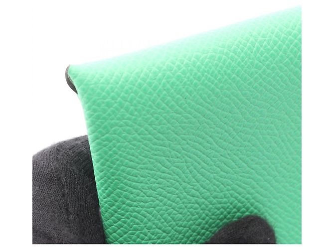 Hermès Portamonete Bastia Verso in vitello Epsom Hermes Verde - vista 8