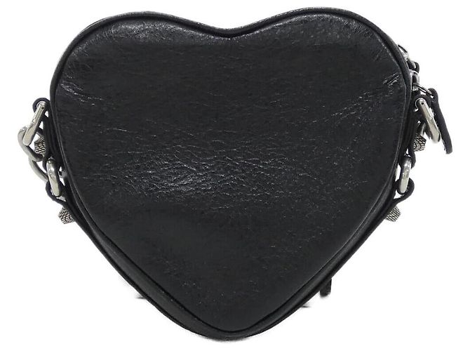 Borsa a tracolla mini Le Cagole Heart in agnello Balenciaga Nero - vista 2