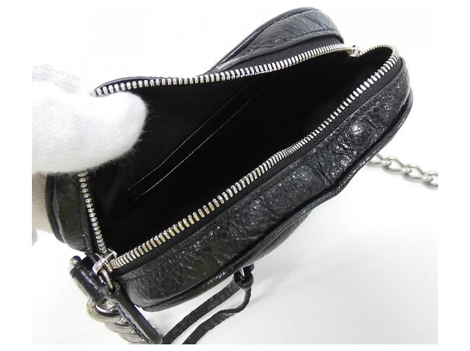 Borsa a tracolla mini Le Cagole Heart in agnello Balenciaga Nero - vista 6