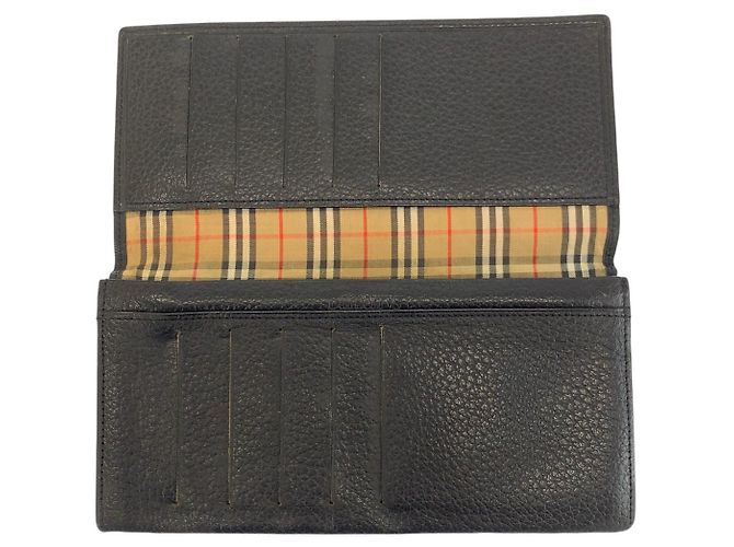 Burberry Vintage Black Leather Long Wallet - view 4