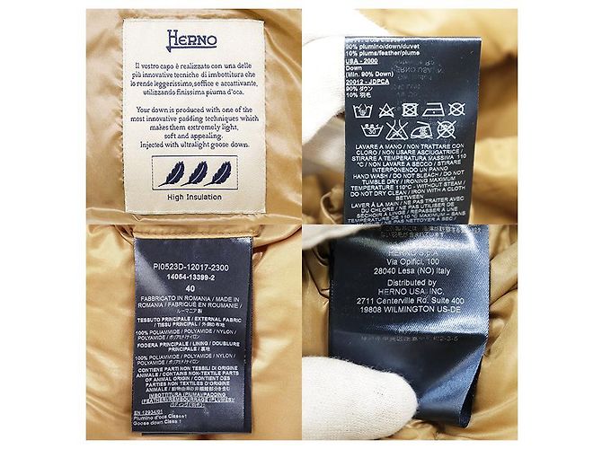 Autre Marque Abrigo ligero de plumón Herno de nylon Beige Camello - vista 10
