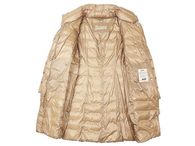 Autre Marque Abrigo ligero de plumón Herno de nylon Beige Camello - vista 6