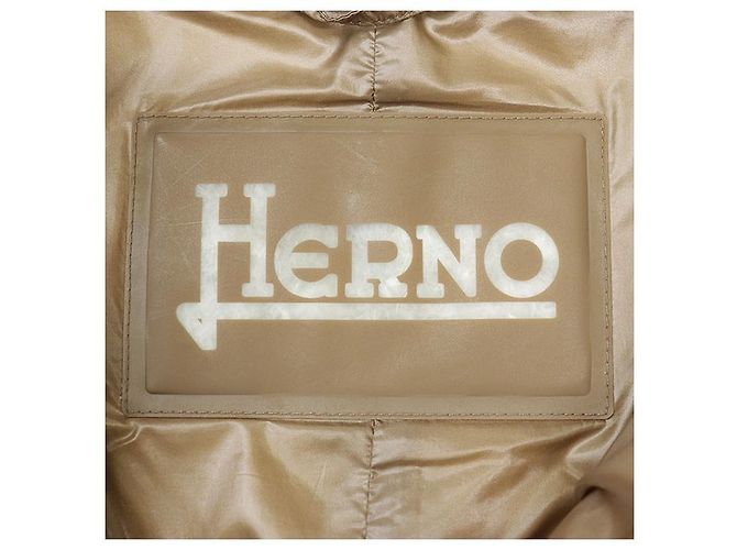 Autre Marque Abrigo ligero de plumón Herno de nylon Beige Camello - vista 9