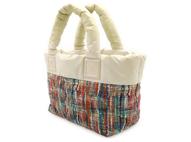 Borsa Tote Chanel Coco Cocoon in nylon e pelle Bianco - vista 2