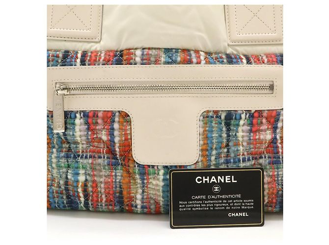 Borsa Tote Chanel Coco Cocoon in nylon e pelle Bianco - vista 9