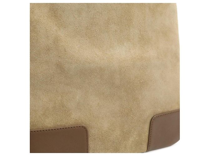 Borsa a tracolla in scamosciato Loewe Anagram Marrone Beige - vista 8