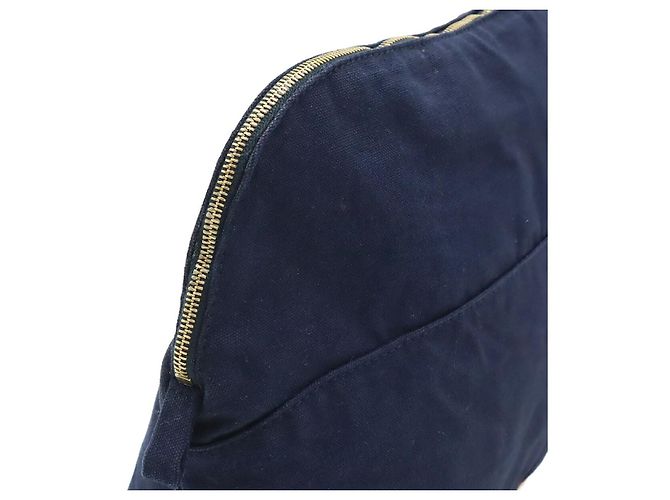 Hermès Pochette in tela Hermes Bolide30 Blu - vista 6