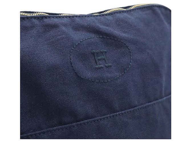 Hermès Pochette in tela Hermes Bolide30 Blu - vista 7