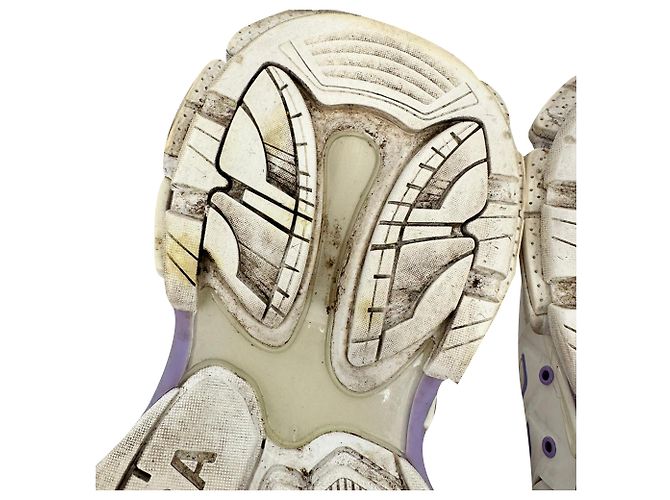Baskets Track Balenciaga en polyuréthane blanc et lilas - vue 10