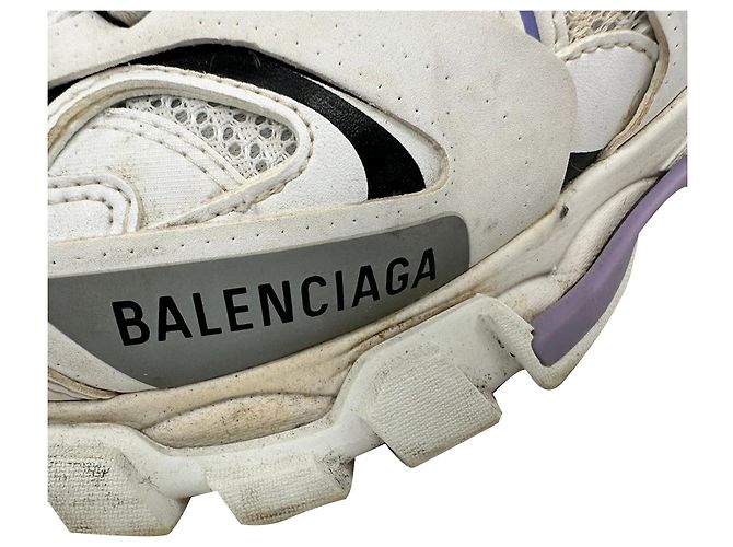 Baskets Track Balenciaga en polyuréthane blanc et lilas - vue 12