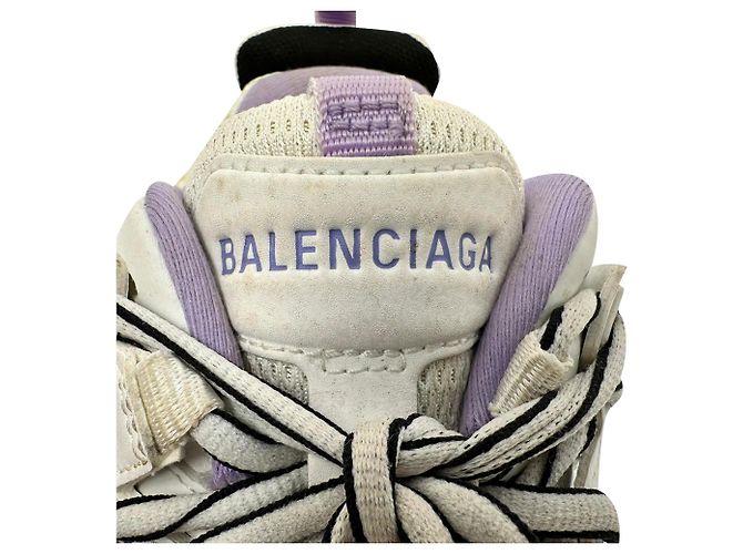 Baskets Track Balenciaga en polyuréthane blanc et lilas - vue 14