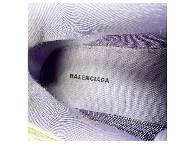 Baskets Track Balenciaga en polyuréthane blanc et lilas - vue 15