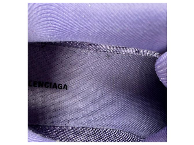 Baskets Track Balenciaga en polyuréthane blanc et lilas - vue 16