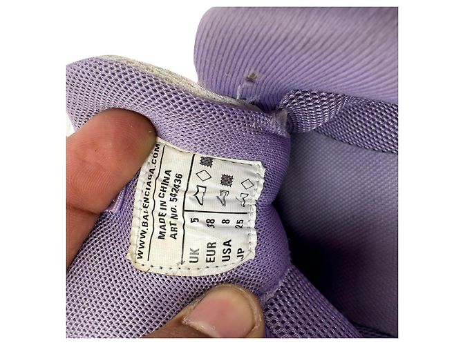 Baskets Track Balenciaga en polyuréthane blanc et lilas - vue 17