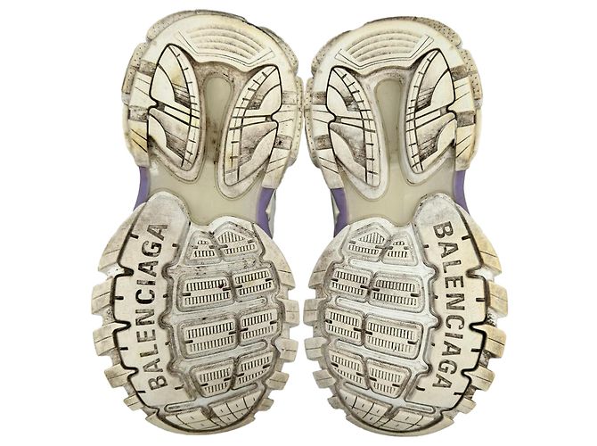 Baskets Track Balenciaga en polyuréthane blanc et lilas - vue 8