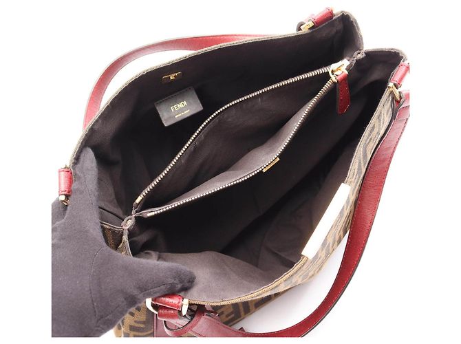 Fendi Zucca Canvas Leder Tote Bag Braun - Ansicht 3
