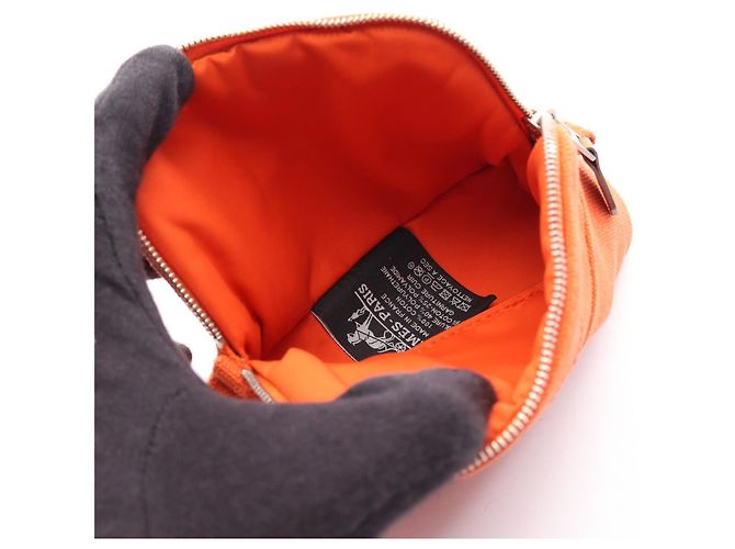 Hermès Hermes Bolide15 Mini Mini Pouch in tela e pelle Arancione - vista 3