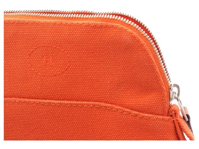 Hermès Hermes Bolide15 Mini Mini Pouch in tela e pelle Arancione - vista 5