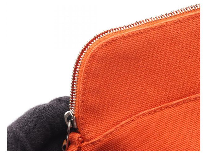 Hermès Hermes Bolide15 Mini Mini Pouch in tela e pelle Arancione - vista 6