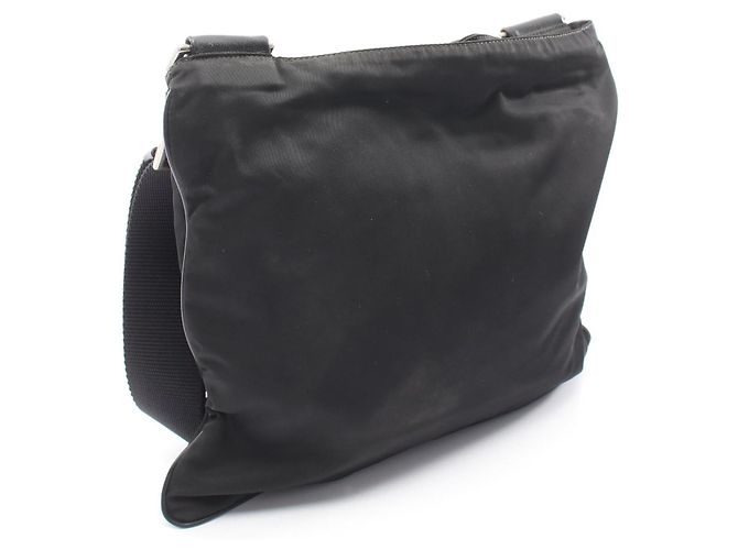 Sac à bandoulière en nylon et cuir Saffiano avec logo Triangle Prada Noir - vue 2