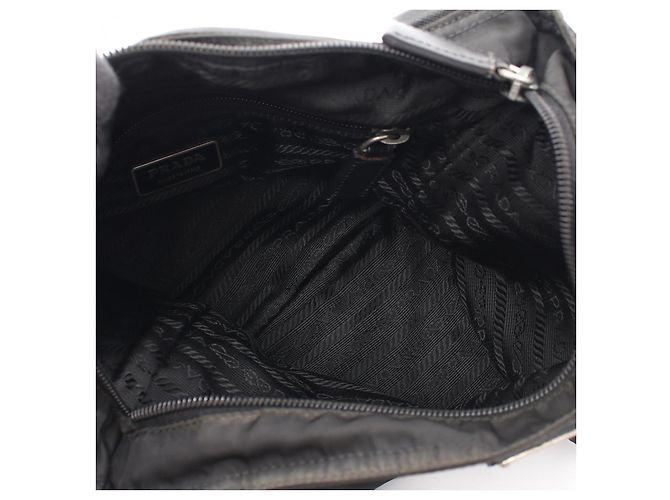 Sac à bandoulière en nylon et cuir Saffiano avec logo Triangle Prada Noir - vue 3